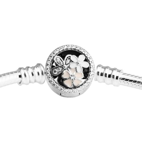 Compatible With European Jewelry Poetic Blooms Bracelet Mixed Enamels & Clear CZ 100% 925 Sterling Silver Bangles DIY Wholesale