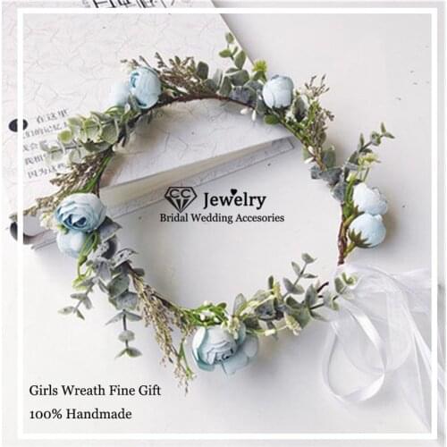 CC Flower Headband Garland Wedding Jewelry Hairband Party Hair Accessories for Bridal Women Bohemian Seaside 100% Handmade 4001