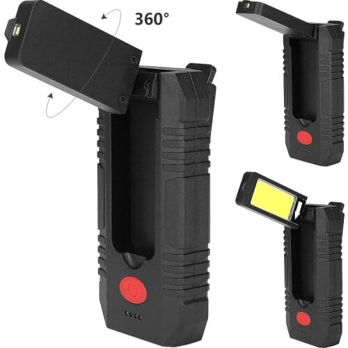 COB LED Portable Working Light Top LED Spotlight Dual USB Rechargeable Flashlight Power Bank Light For Outdoor Hunting Camping