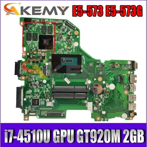 For Acer E5-573 E5-573G Laptop Laptop Motherboard ZRT DA0ZRTMB6D0 Mainboard With CPU i7-4510U GPU GT920M 2GB 100% Fully Tested