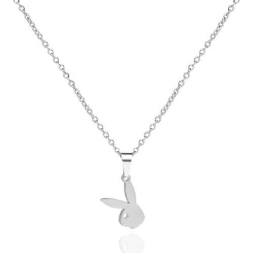 European And American Popular Cute Rabbit Pendant Female Stainless Steel Popular Animal Necklace Jewelry