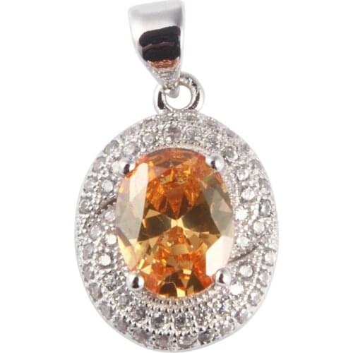 Fleure Esme Luxury Wedding Jewelry christmas gifts pendants for women dropshipping Morganite Cubic Zirconia Rhodium Plated R3219