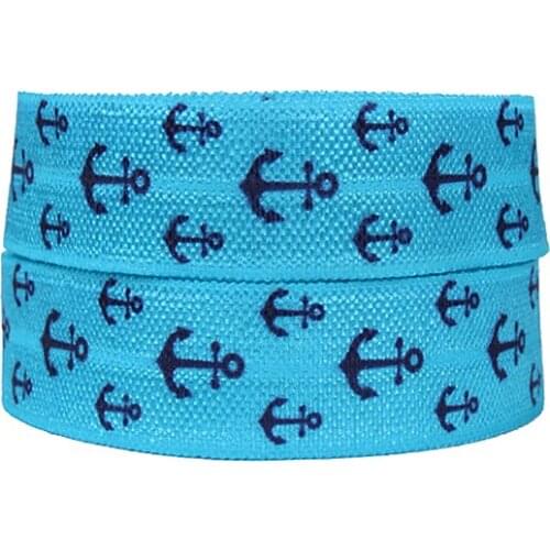 FLRA ElasticNew Anchor light blue fold over elastic foe for headband
