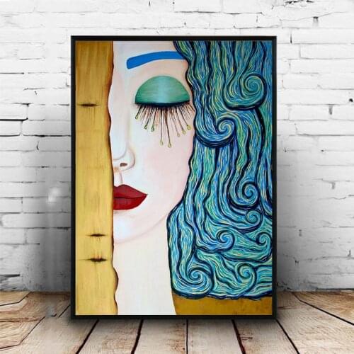 Golden Girl Art Painting on Canvas Posters and Prints Abstract Wall Art Picture for Living Room Home Decor Canvas Prints