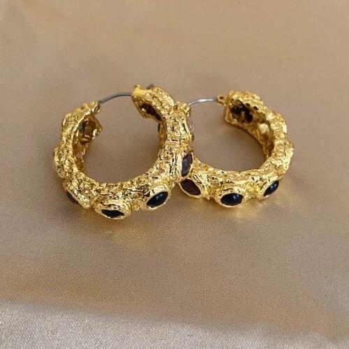 Exquisite fashion texture earrings gold-plated earrings