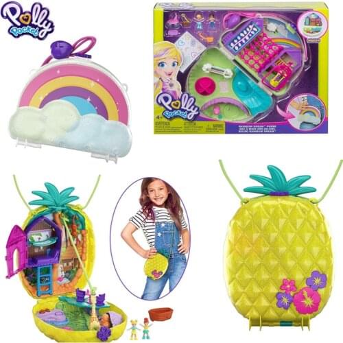 Original Polly Pocket Toys Girls Family House Car Kids Polly Accessories Mini Pocket Dolls Toys for Girls Children Treasure Box