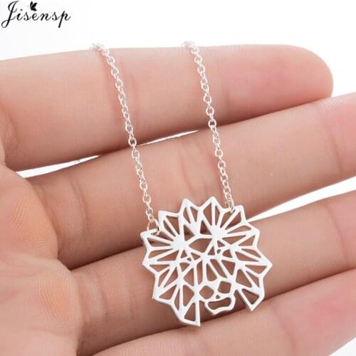 Jisensp Classic Origami Lion Necklace Animal Pendant for Women Trendy Hollow Lion Chokers Necklaces collares de moda 2018
