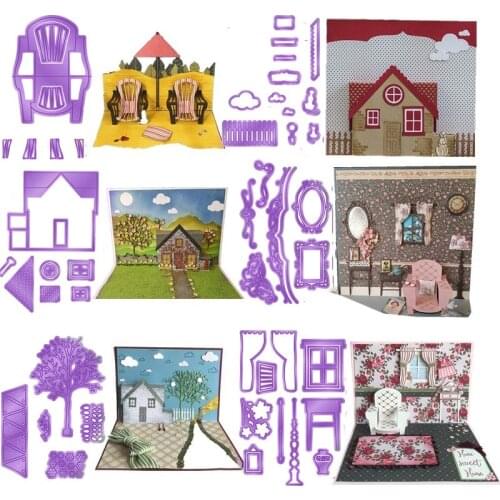 House Garden Bedroom Chair Elements Metal Cutting Dies for DIY Scrapbooking Paper Cards Making Decorative Crafts New 2019 Diecut
