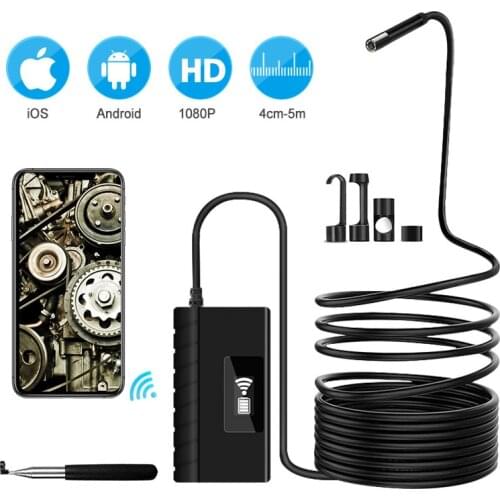 5.5mm 1080PHD Wifi Inspection Camera WiFi Borescope with 6 LED Lights Waterproof Endoscope for Android iOS Iphone Huawei