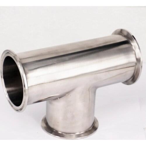 Tube O/D 63mm Tri Clamp 2.5" Ferrule O/D 77.5mm Tee 304 Stainless Steel Sanitary Connector Pipe Fitting