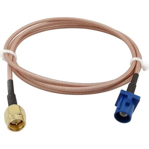 SMA Male Plug to Fakra C Male Plug Straight Adapter Active GPS Antenna Extension RG316D Double Shield Silver Pigtail Cable 1-20M