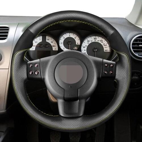 Hand Sew Black Suede Car Steering Wheel Cover For Seat Leon FR|Cupra MK2 1P Ibiza FR 6L 2005 - 2009