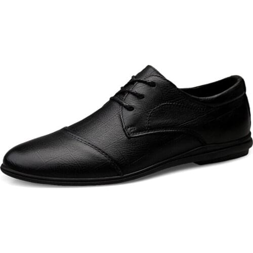 Genuine Leather Men shoes Business Casual Leather shoes Men Loafers Classic Black Formal shoes for Men Flats Zapatos De Hombre