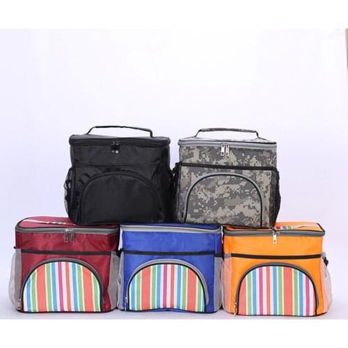 14L Waterproof Oxford Cloth Lunch Bag Portable Outdoor Camping Picnic Insulated Thermal Case Food Storage Container Tote
