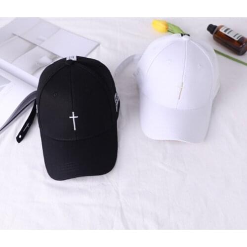 High Quality New Fashion cross Cotton Embroidered Baseball Cap Daddy Hat Adjustable Woman Men Rapper Baseball Cap wholesale