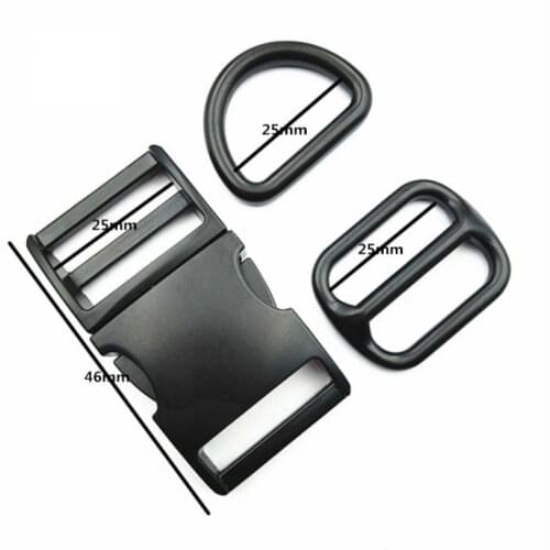 10 sets Plastic Straps silde D ring Release Belt Buckle For Pet Dog Collar Paracord Sewing Accessory Strong Hardware