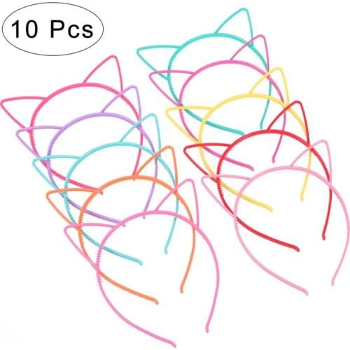 10pcs Fashion Cat Ears Headband Hair Hoop For Kids Baby Birthday Party Sexy Head Band Hairbands Hair Accessories Cheap Price