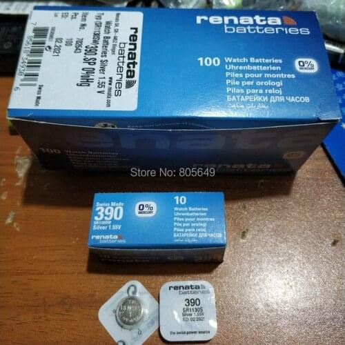 100X renata Silver Oxide Watch Battery 390 SR1130SW 1130 1.55V 100% original brand renata 390 renata 1130 battery
