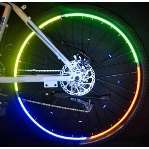 26 Inch Bike Sticker Rim Reflective Bicycle Reflector Fluorescent Sticker Cycling Wheel Rim Reflective Stickers Decal