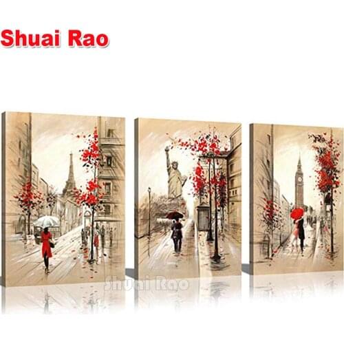 3 piece diamond painting African Art Golden Black Women diamond embroidery home decoration full square round rhinestone pattern