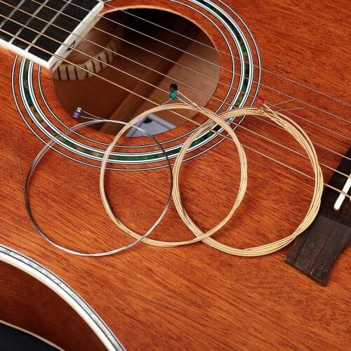 6pcs/ set Acoustic Flok Guitar String 012-053 Inch Steel Core Phosphor Bronze Color Alloy with Proprietary Anti-Rust Coat
