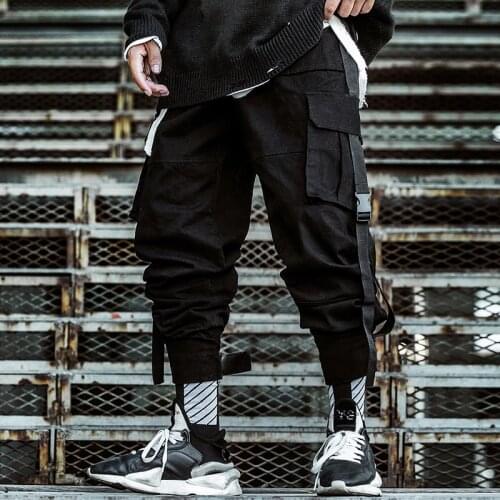 April MOMO 2021 Men Hip Hop Casual Fashion Loose Style Cargo Pants Trousers Sweatpants Hombre Male INS Fashion Pencil Pants Men