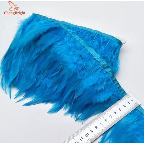ChengBright Good 10Yards Cock Feathers Trim Cloth Sideband Chicken Pheasant Feather Trims Clothing Wedding Feather Ribbon DIY