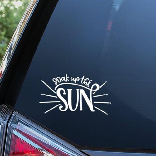 Black/Sliver Soak Up The Sun Sticker Funny Car Decal Reflective Laser Motorcycle Car Styling Waterproof S191