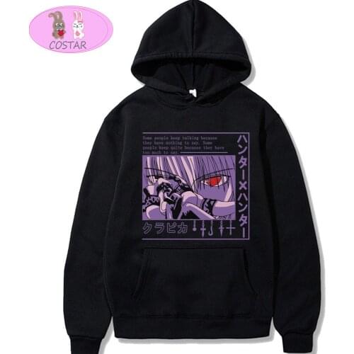 COSTAR Hot Anime HunterXHunter Kurapika Red Eye Fashion Hoodies Pullover Harajuku Hooded Sweatershirt Unisex