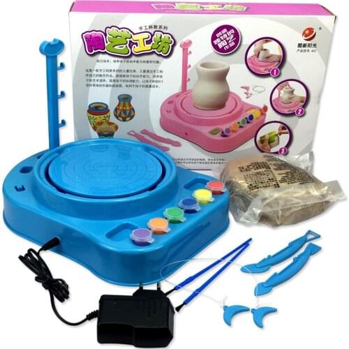 Childrens DIY hand-made toy girl ceramic art machine embryo drawing machine clay machine electric color clay machine