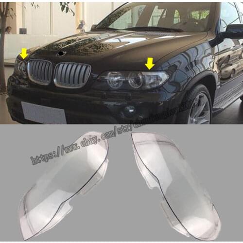 For 2004-2007 BMW X5 E53 Left and Right Front Kit Cover Lens for Headlights+Glue high quality Car modification accessories