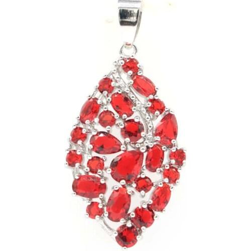 29x13mm Elegant Green Peridot London Blue Topaz 925 Sterling Silver Pendant for Women Bridal Jewelry