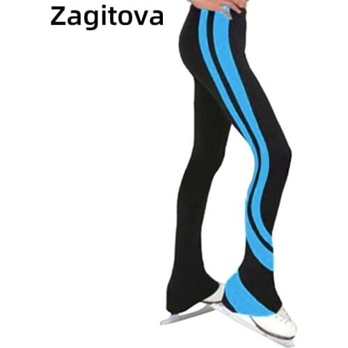 Customized Figure Skating pants long trousers Training Competition Patinaje Ice Skating Warm Fleece Gymnastics for Girl Women