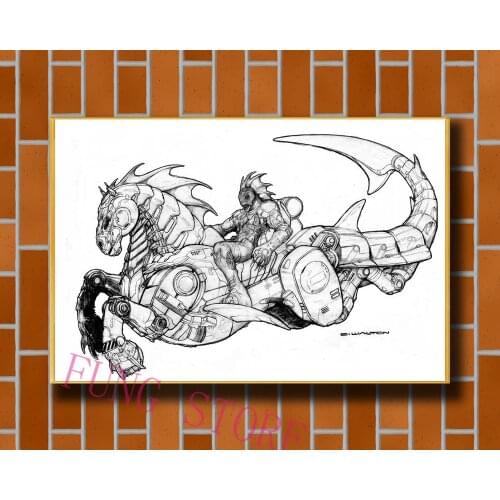 K063 Science Fiction Mech Warrior Robot Monster Originality Custom Silk Poster Home Deco Wall Art Christmas Gift