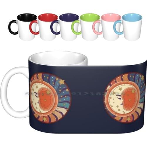 Moon And Stars Ceramic Mugs Coffee Cups Milk Tea Mug Moon Star Moon And Star Nature Spiritual Luna Lune Stars Solar System