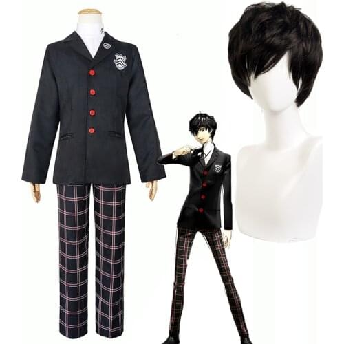Anime Persona 5 Cosplay Amamiya Ren Costume Wig P5 Kasumi Yoshizawa Costumes Campus Cos School Uniform Coat Pants Suit C100C19