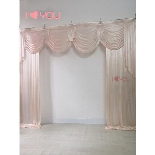 Ice Silk Panel Backdrop Curtain Stage Background For Wedding Event Decoration Photo Booth Birthday Party Curtain Swag Valances