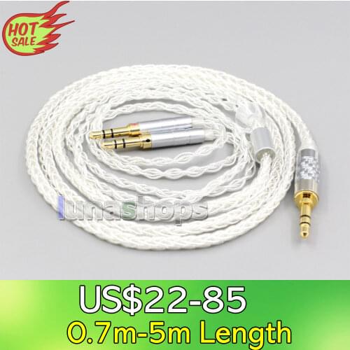 LN00656 2.5mm 4.4mm XLR 8 Core Silver Plated OCC Earphone Cable For Beyerdynamic T1 T5P II AMIRON HOME 3.5mm Pin