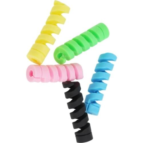 Multicolor Cable Protector Silicone Bobbin Winder Wire Cord Organizer Cover for iPhone Samsung Mobile Phone USB Charger Cables