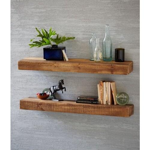 Bathroom natural wood Accessories 50cm Modern walnut and pine wall Corner Shelves Kitchen Wall Shelf Shower Shampoo Storage Rack