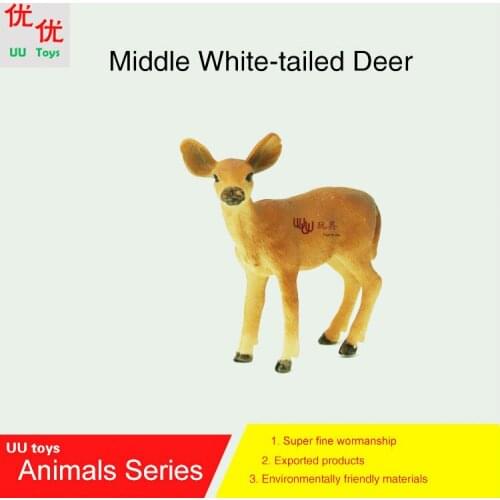 Hot toys:Middle White tailed Deer Simulation model Animals kids toys children educational props