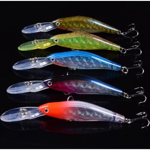 5pcs/lot Floating Laser Minnow Fishing Lure Wobblers 9cm/7g Artificial Bait Hard Crankbaits Treble Hooks Tackle 3D Eyes