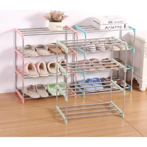 Simple Multi Layer Shoe Rack Stainless Steel Easy Assemble Storage Shoe Cabinet Shoe Rack Hanger Home Organizer Accessories