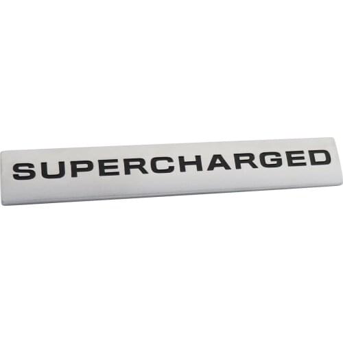 Silver Black SUPERCHARGED for Trunk Tailgate Emblem Badge Sticker