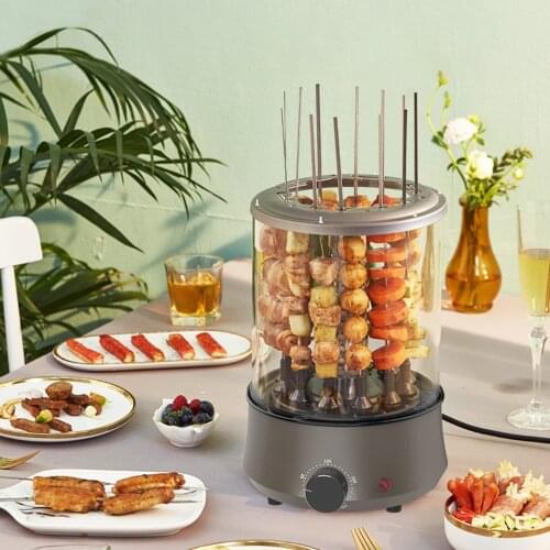 Electric Barbecue Grill Skewers Household Automatic Rotating Indoor Small Smokeless Barbecue Cup Temperature Adjustment