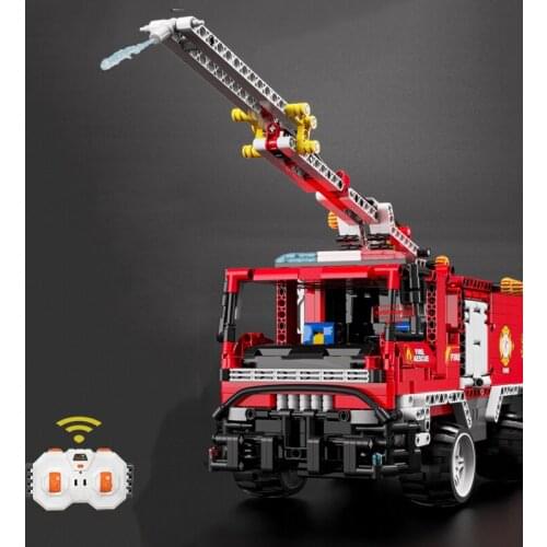 1320pcs Electric Bricks RC Truck 2.4G Remote Control Fire Truck Building Blocks Construction Vehicle 3D Model Toys Hobby Gifts