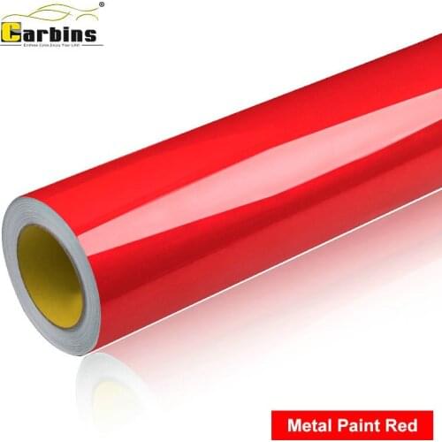 Carbins Metal Paint Fire Red Color Wraps Film 1.52*18m Roll Size for all Full Car Color Changing