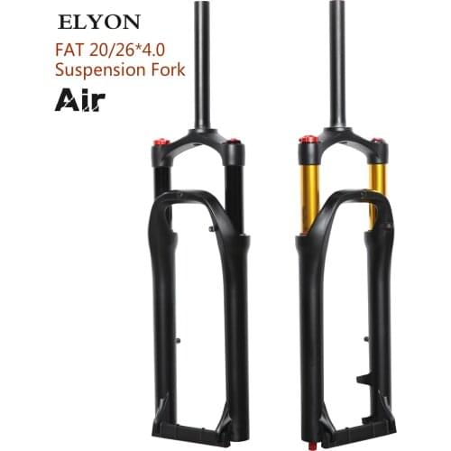 ELYON Fat Bike Fork 20*4.0 Inch Snow Bike Suspension 26inch Aluminum Alloy Bike Fork For Fat 4.0"Tire E-bike Bicycle Accessory