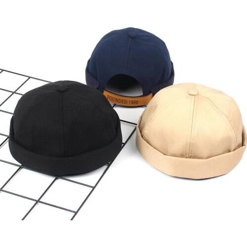 LDSLYJR Vintage Docker Cap Brimless Hat Breathable Beanie Hats Cotton Adjustable letter Landlord Sailor Cap Men and Women 11