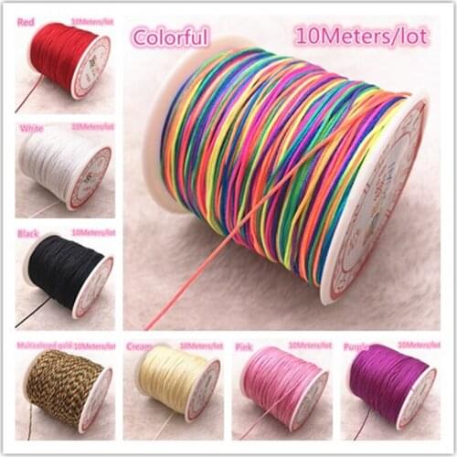 10M/lot 0.8/1.0mm Nylon Cord Thread Chinese Knot Macrame Cord Bracelet Braided String DIY Beading Thread